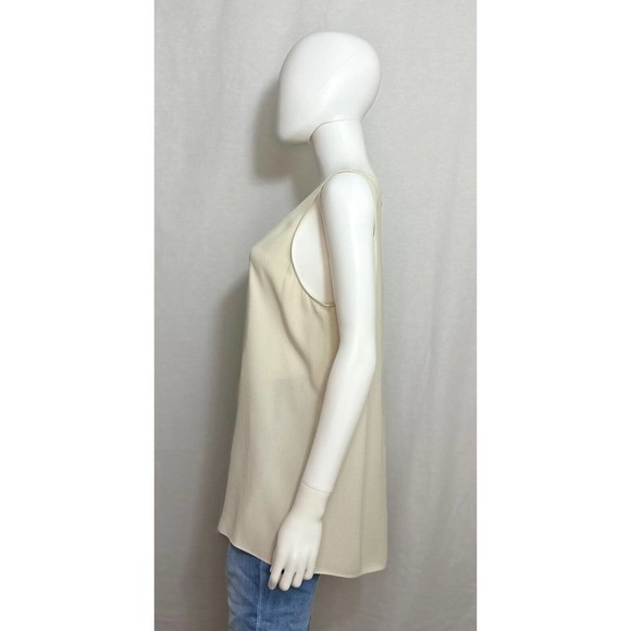 Eileen Fisher Womens Tunic Tank L Silk Ivory Scoop Neck Breathable Asymmetric - Picture 5 of 8